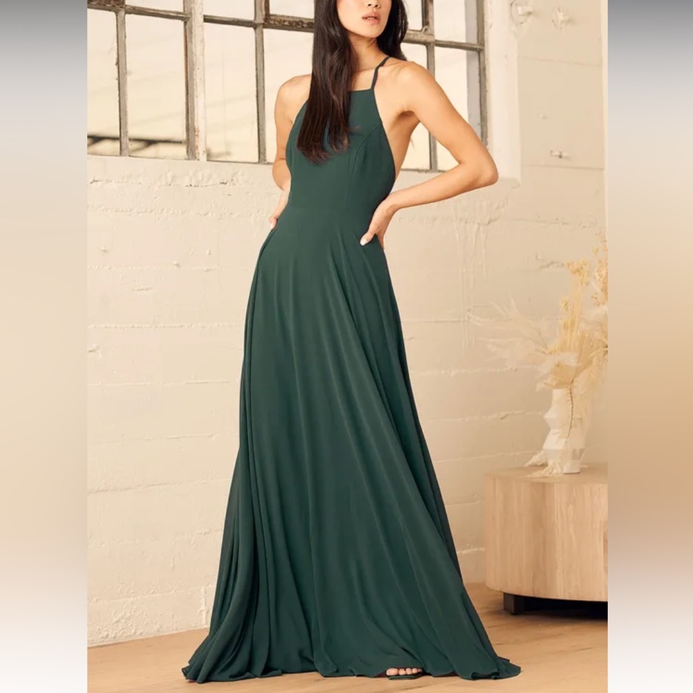 Lulus Mythical Kind of Love Dark Green Maxi Dress - Size XS